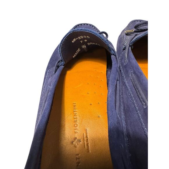 Mercanti Fiorentini Mens 7 B Blue Suede Leather Driving Loafers Slip On Italian - Picture 8 of 13